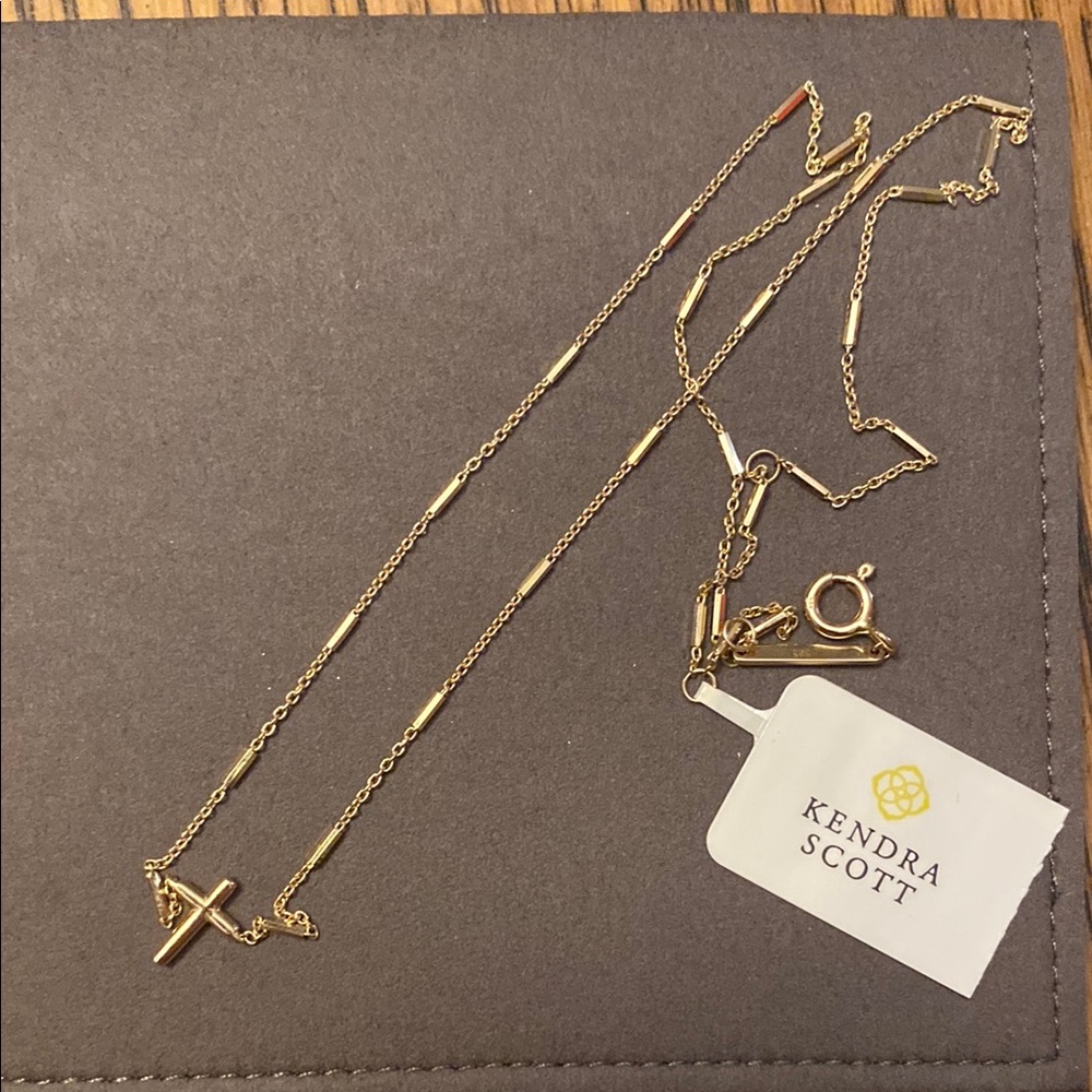 Kendra Scott 14K Gold Cross Pendant Necklace NWT